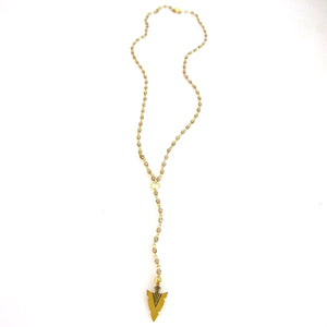 Halle Rosary Arrowhead Necklace