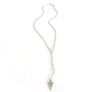 Halle Rosary Arrowhead Necklace