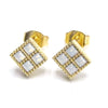 Sterling Silver Mini Grid Earrings with Swarovski Crystals
