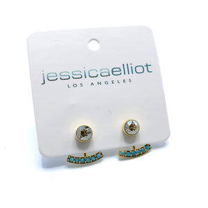 Sterling Silver Audrey Stud and Ear Jacket Sets with Swarovski Crystal