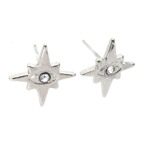 Celestial Collection Evil Eye Star Studs with Swarovski Crystals