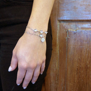 "Nina" Slider Bracelet With Triple Small Round Crystal