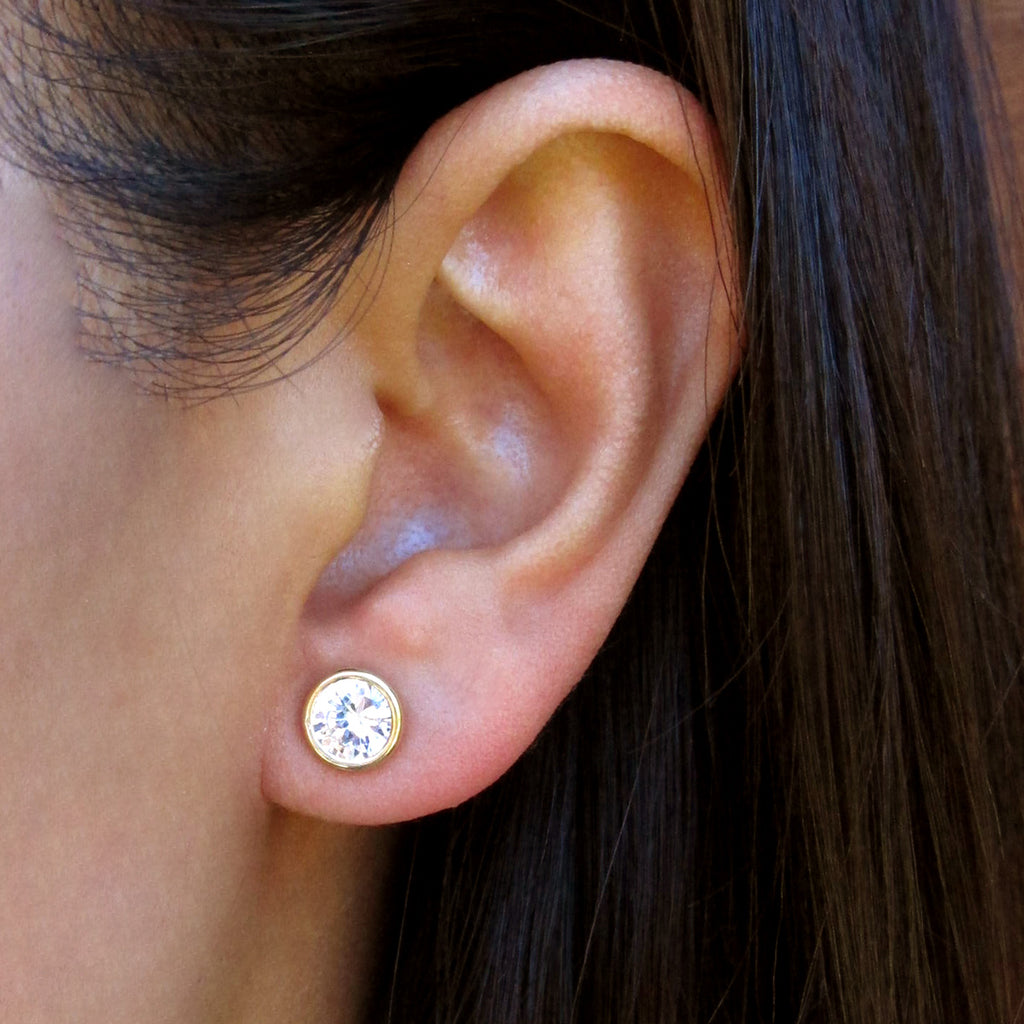 Vermeil "Soli" Studs with CZ