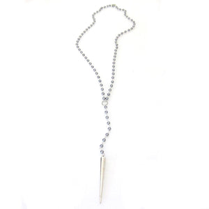 "Halle" Metal Spike Rosary Necklace