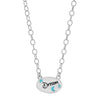Sterling Colorful Words Enamel Oval Necklace