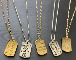 Sterling "Resolutions we can all keep" Dogtags
