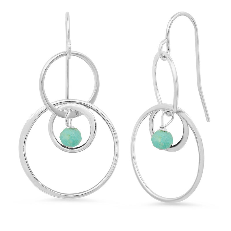 Sterling and Semi-Precious "Halo" Circle Earrings