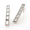JE Classic Collection Long baguette studs with Swarovski Crystal