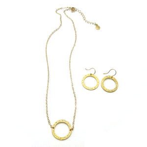 Combo Set: Single Eternity Circle Necklace + Eternity Circle Earrings