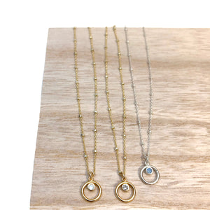 Sterling Silver "Eternity Circle" Necklace with round Swarovski Crystals