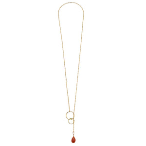 Sterling and Semi-Precious "Halo" Circle Pull Through Necklace