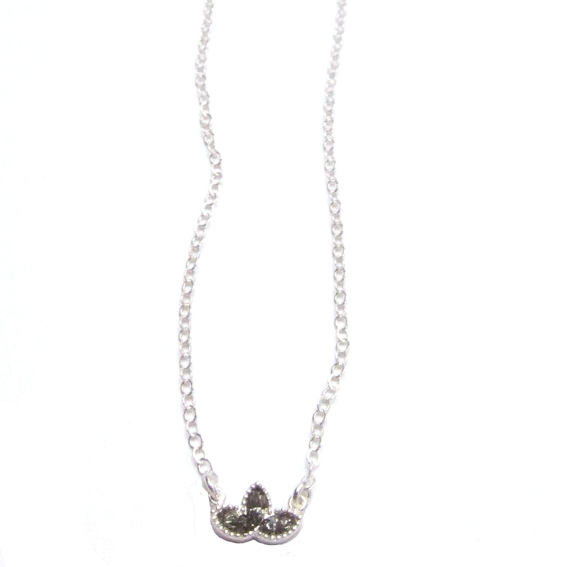 Sterling Silver Lotus Blossom Necklace with Swarovski Crystals