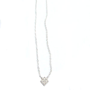 Sterling Silver Mini Grid Necklace with Swarovski Crystals