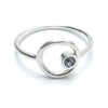 Sterling Silver "Eternity Circle" Ring with Small Round Swarovski Crystal