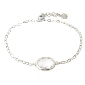 "Nina" Slider Bracelet with Oval Crystal