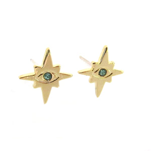 Celestial Collection Evil Eye Star Studs with Swarovski Crystals