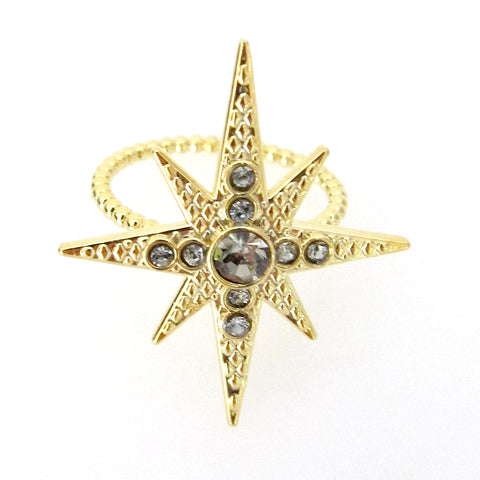 Celestial Collection Large Star Ring with Swarovski Crystals