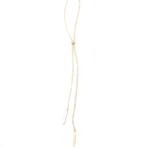 "Nina" Long Slider Necklace with Bar