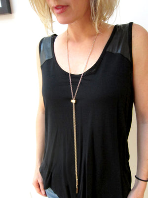 Denmark Collection Long Slider Necklace with Caps