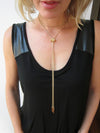 Denmark Collection Long Slider Necklace with Caps